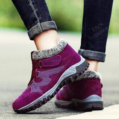 ONFLEEK™ SNOWY VILLI LEATHER ANKLE BOOTS