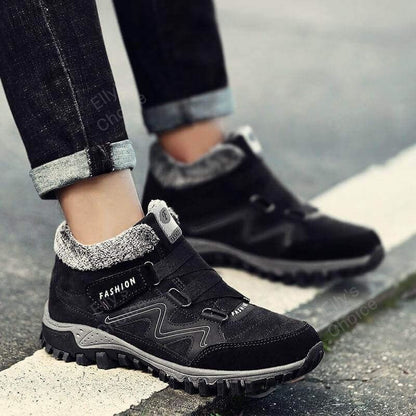 ONFLEEK™ SNOWY VILLI LEATHER ANKLE BOOTS