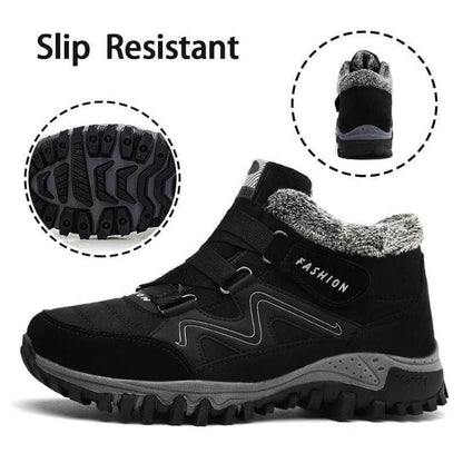 ONFLEEK™ SNOWY VILLI LEATHER ANKLE BOOTS