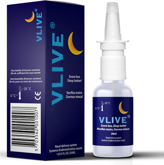 Vlivey®Snoring Nasal Spray - Fast Snore Stopper Drops for Better Sleep, Natural Breathing Relief - Helps Open The Throat & Air Passage While Sleeping - No Pain, Natural Anti Snoring Solution - 30ml