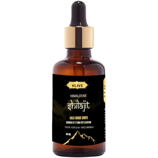 Vlivey® Pure Organic Himalayan Shilajit Drops for Men & women for Energy Boost & Immune Support (1.0 Oz / 30Ml)