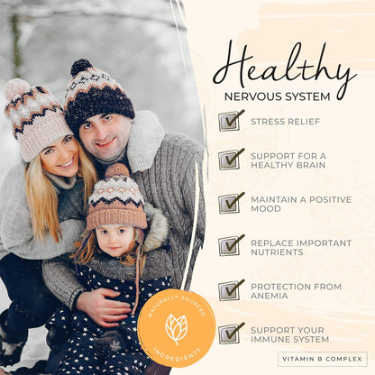 Vlivey®Vitamin B-Complex Drops, 2oz, 60 Doses, All 8 B-Vitamins, Immune Energy Support Supplement Non GMO Vegetarian Safe