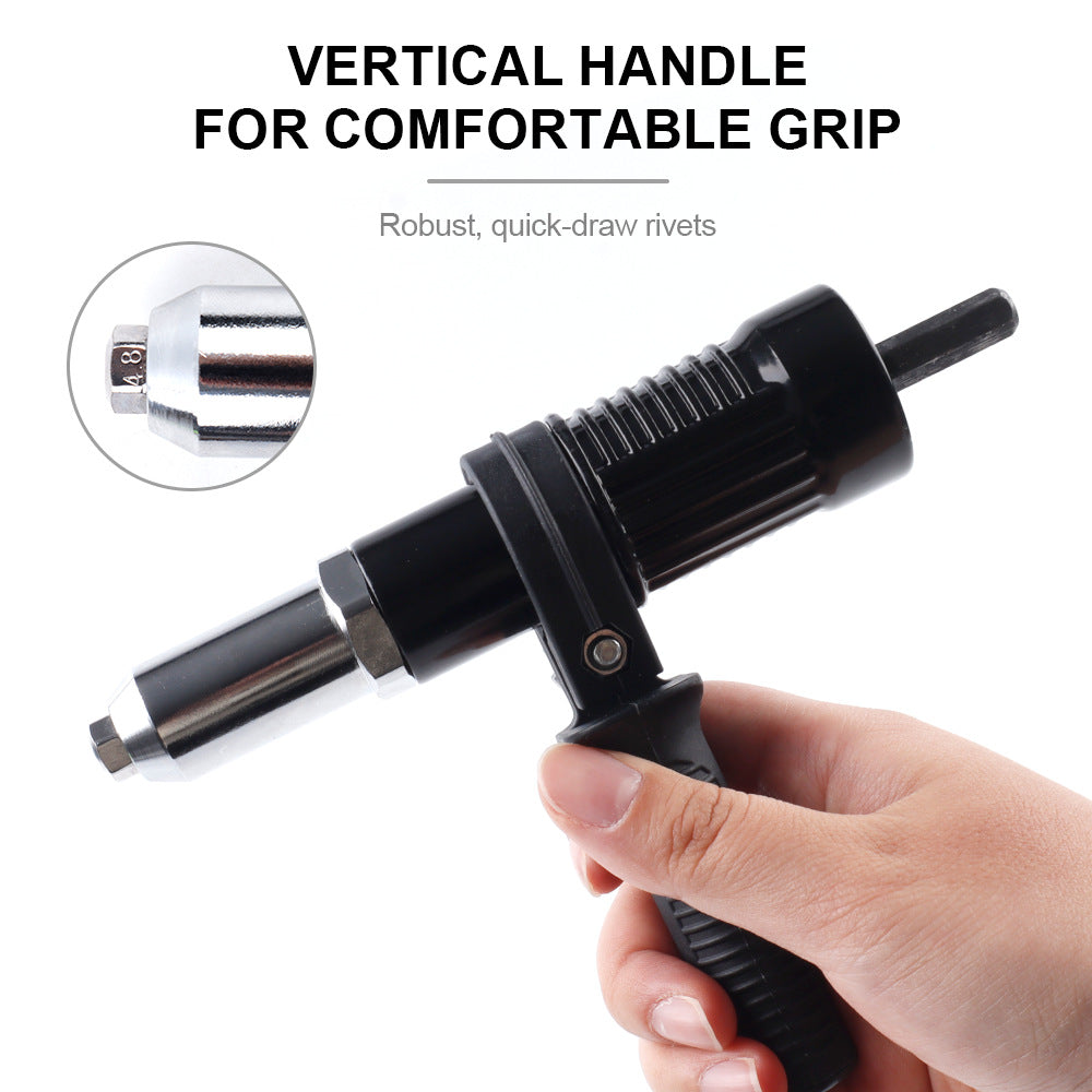 Aluminum Alloy Rivet Gun Adapter for Electric Drill – Cordless Riveting Tool Attachment