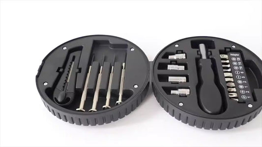 Promotional Giveaway Tire Shaped Tool Set Gift Tool Set 20 Pcs Small Tire Tool Set