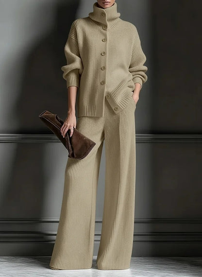 Women’s Knit Turtleneck Sweater & Wide Leg Pants Lounge Set