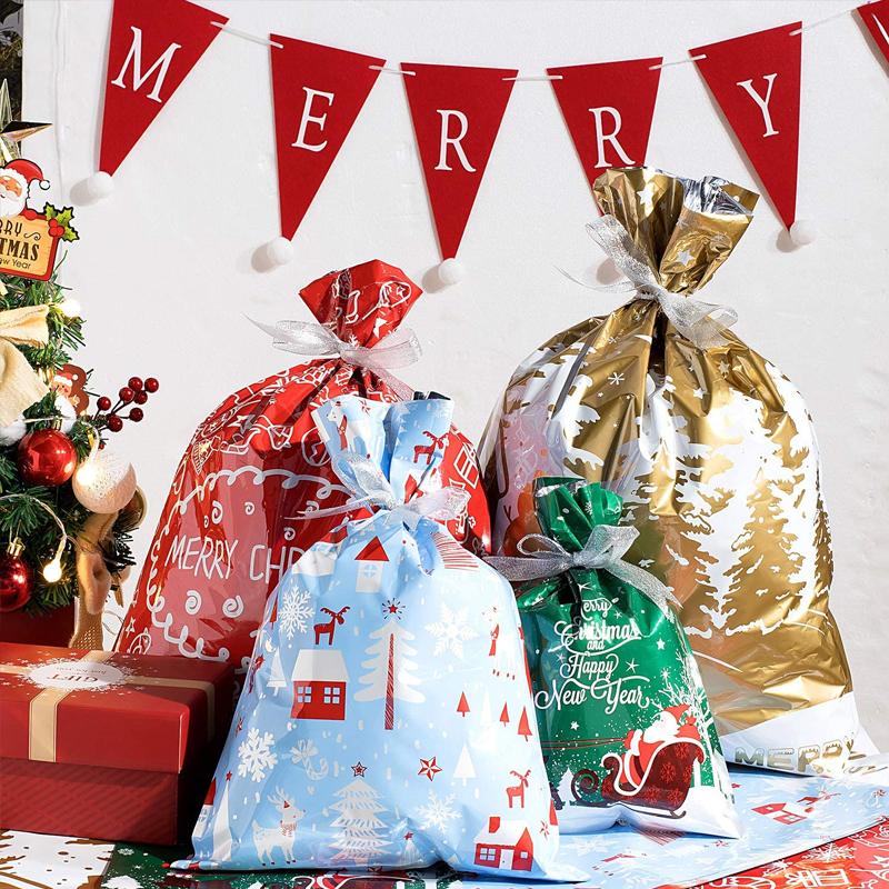 Last Day 49% OFF💥Christmas Drawstrings Gift Bags With Gift Card💥
